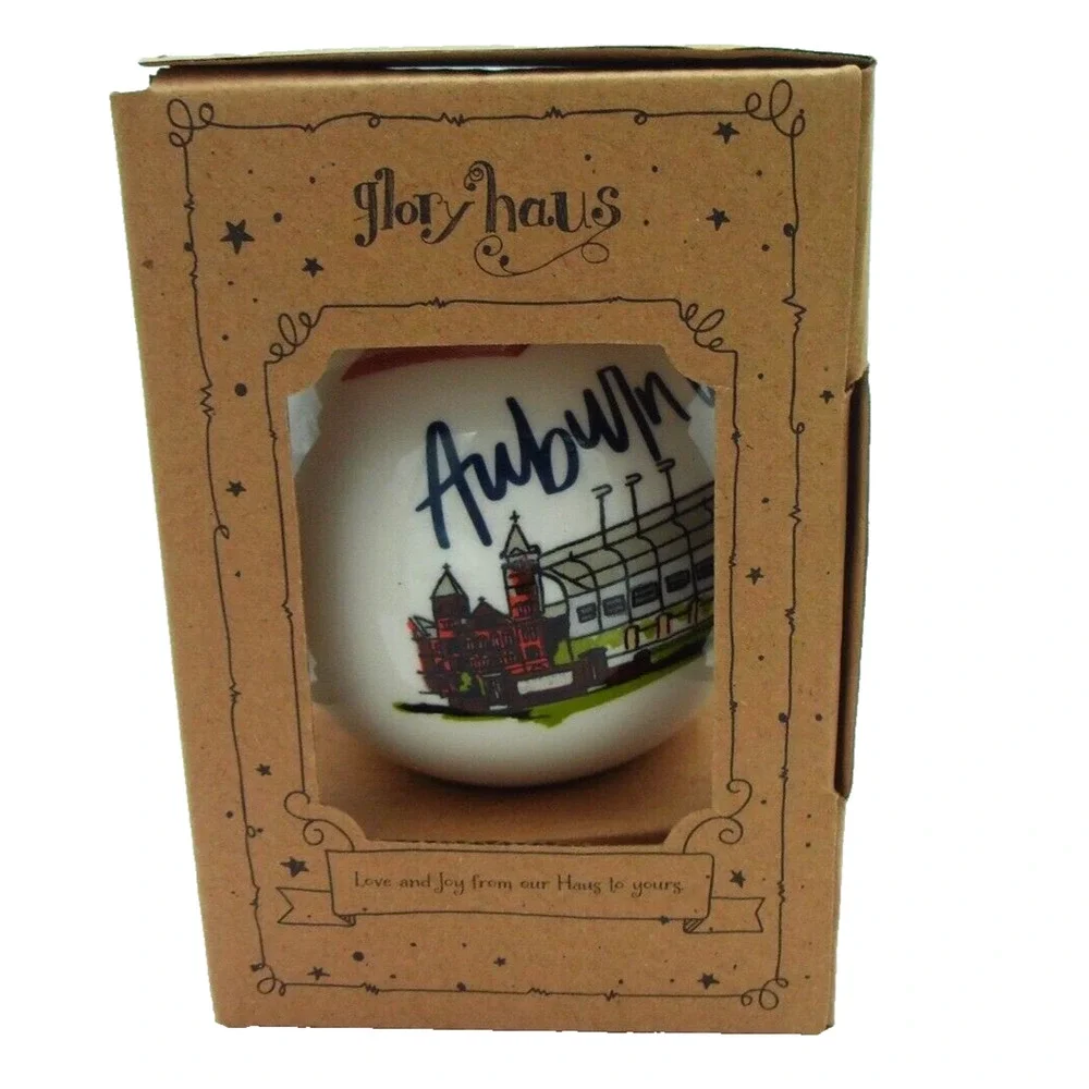 Auburn University Landmarks & War Eagle Christmas Ornament Glory Haus Brand New